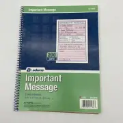 Adams Phone Message Book 2 Part Carbonless Spiral 4 Per Page 200 Total