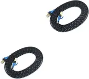 Gatuida 2pcs 3 High Speed Cat7 Ethernet Cable 3m Long Double Shielded Router Cable with Fiber Mesh for Network Media Players