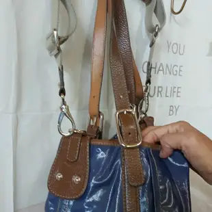 二手近新真品義大利製 TOD’S G-Bag 漆亮帆布 水桶型肩背包