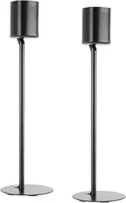 [Mount Plus] MP-SB54F 2 Pack Fixed Height Speaker Floor Stand Made for Sonos Speakers | Compatible with Sonos One, One SL, Play:1 Play:3 Play:5 | Cable Management (2 Pack Black Floor Stand)