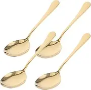 Cabilock 4pcs Large Stainless Steel Serving Spoons Restaurant Spoon for Buffet and Easy Cleaning Utensils