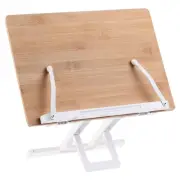 Book Stand for Reading, Plastic Book Holder with Page Clips for Textbook, Brown