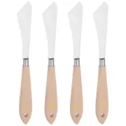 4pcs 24mm No.19 Oil Painting Palette Knives Stainless Steel Spatula Wood Handle
