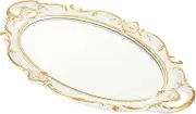 HAWILLOSCH Decorative Mirror Tray Elegant Serving Tray with Handle for Desserts Jewelry Organizer Photography Prop for Home Office and Weddings Stylish Design