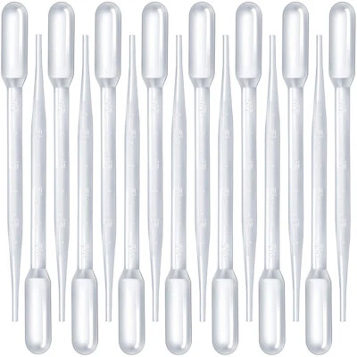 (5 Pack) 3 ml Plastic Transfer Pipettes Disposable Graduated Pipettes for Water