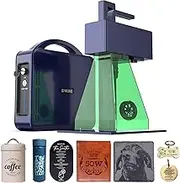 GWEIKE G2 Max 50W Fiber Laser Engraver with 3D & Deep Engraving, 15000mm/s Fast Laser Engraver Machine, 150x150mm Working Area, 0.001mm Laser Marking Machine for Jewelry, Metal, Leather, Dog Tags