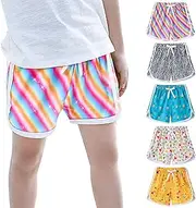 [Ikevan] Girls Cute Athletic Shorts Toddlers Workout Active Running Shorts Dolphin Gym Short Pants with Bow Toddler