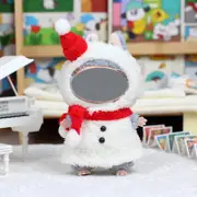 Labubu Baby Clothes 17cm Labubu Cloth Clothes Heartbeat Macaron Vinyl Face Doll Baby Clothes Replacement——style:Snowman 3-piece set (scarf version)