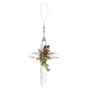 Ganz H4 Christmas Kissing Krystals Mistletoe Classic Cross Ornament 7" H. KK645