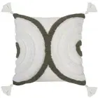 Bambury Home Decor Decorative Cirque Square Cushion Olive Cotton Woven