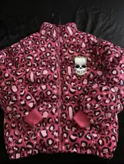 The Simpsons Freeze Max Bart Leopard Print Raglan Full-Zip Puffer Jacket - Pink