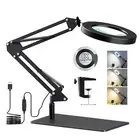 Magnifying Glass with Light Stand Magnifying Desk Lamp 3 Color Modes 5X / 8X