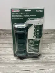 New Utilitech Outdoor 3-Outlet Digital Photocell Timer #0331637 Brand New-sealed