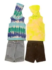 Wonder Nation Little Boys Hooded Tank & Short Mix & Match Outfit Set 4pc Size 5T