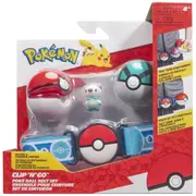 Pokemon Clip N Go Belt Set with Oshawott and Poke Ball and Net Ball
