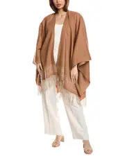 Mulberry Logo Wool Cape
