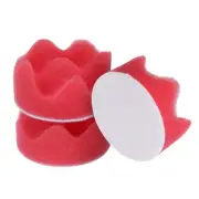 3pcs Buffing Sponge Pads 2" Polishing Wheel Waffle Finishing Grip Pad, Red