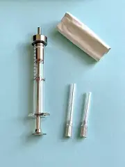Soviet Medical Glass Reusable Insuline Syringes Vintage USSR 1ml NOS NEW 2Pcs.