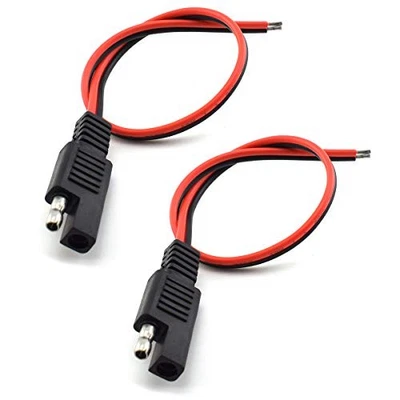2 Pcs 18AWG SAE Extension Cable 2-Pin SAE Quick Connector Disconnect Plug 10A