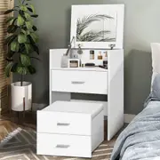 ALFORDSON Dressing Table Stool Set Flip-up Storage White