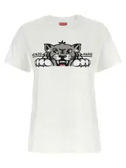 [Kenzo] Kenzo-Happy Tiger T Shirt Bianco-Donna M