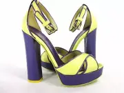 SEBASTIAN WOMENS CROSS STRAP PLATFORM FASHION SANDAL,CITRON, US SIZE 7.5 MEDIUM