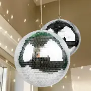 Large Disco Ball - 16 Inch Mirror Ball & 12 Inch Mirror Ball - Hanging Party Dis