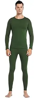 [PISIQI] Thermal Underwear Men Ultra-Soft Long Johns Set with Fleece Lined Base Layer Winter Skiing Warm Top & Bottom