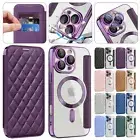 For iPhone16 15 14 13 12 11 Pro Max Clear Magsafe Case Flip Leather Wallet Cover