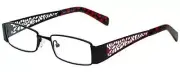 Calabria 812 Womens Techno Optical Metal Reading Glasses Black Red Trellis +3.00
