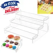 3-Tier Clear Acrylic Rack Perfume Makeup Ladder Display Stand Risers Shelf TOP