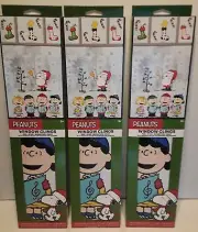 Peanuts Window Clings Christmas Snoopy, Charlie, Lucy, Linus & the Gang, 3 Pak