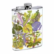 Plant Bug Art Em1 8oz Stainless Steel Flask Drinking Whiskey Liquor