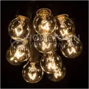 G30 Clear Outdoor Globe Patio String Lights (50', 100' and 25' Lengths)