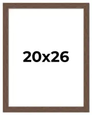 20x26 Farmhouse Brown Solid Wood Picture Frame Width 1.5 Inches | Interior Frame