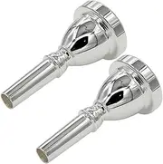 2X Mouth Holding Mouthpiece Tuba Mouthpiece Silver Plated Bass Mouthpiece