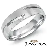 2 Round Bezel Diamond Half Eternity Wedding Mens Band Ring Platinum 950 0.26Ct