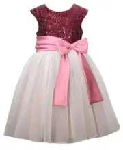 NWT Bonnie Jean Girls 14 Sleeveless Red Sequins Pink Bow Holiday Christmas Dress
