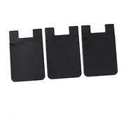 Tofficu 3Pcs Phone Holder Wallet Adhesive Back Cover for Cards Design Durable Slip for Mobile Bag Vehicle Travel Accessories Rose Red