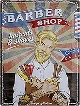 Dodino 30 x 40 cm, tin signs, barber shop, vintage, barber metal sign, wall sign, metal poster, retro barber shop