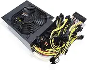 KAVJU ATX Power Supply ETH Mining Power Supply BTC Miner 2000W 2400W Support 8 Display Cards GPU for PC PSU Temperature Control(2000W 110-220V)