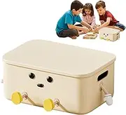 Cute Storage Box - Folding Container with Lid for Bedroom, Office or Wardrobe - Decorative Design for Toys, Clothes, Accessories - Organiser Box in Fabric, Space Storage