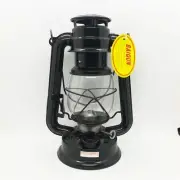 9" Antique Vintage Clear Glass Metal Kerosene Lamp Lantern Black Indoor Outdoor