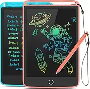 LCD Writing Tablet, 2 Pack Colorful Doodle Board Electronic Erasable Reusable Writing Drawing Pads for Kids, Learning Toys Gifts for 3-6 Years Old Boys and Girls Toddlers, 8.5 Inch (Blue and Pink)