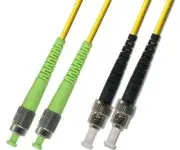 0.5M (1.64ft) OS2 FC/APC to ST/UPC Fiber Optic Cable Duplex Singlemode 9/125