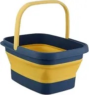 Folding Foot Spa Pedicure Bath Massage Tub Collapsible Bucket Feet Basin Therapy Luxury Rubber Foot Bath Bucket Tub Pedicure Foot Soak tub Bath (Blue)