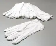 White Cotton Gloves Lisle Hand Glove Clean Handling Lint Free 100% Cotton 12 Pr