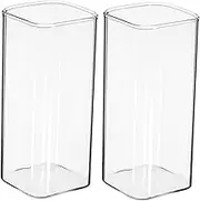 Elegant Breakfast Cups Set 2pcs Large 301-400ml Glass Microwave Dishwasher Safe for Hot Cold Beverages