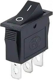 KLVN KCD3 220V ON/Off SPST Rocker Switch Single Pole Single Throw 2 Position 20A 125VAC with LED Light 3 Pins/ 2 Pins(3PIN Black)