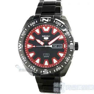SEIKO 精工 SRP749K1手錶 SPORTS 鍍黑 黑/紅面 手自動上鍊 機械 男錶【澄緻精品】